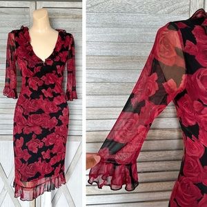 LA BELLE 90s VINTAGE FLORAL DRESS